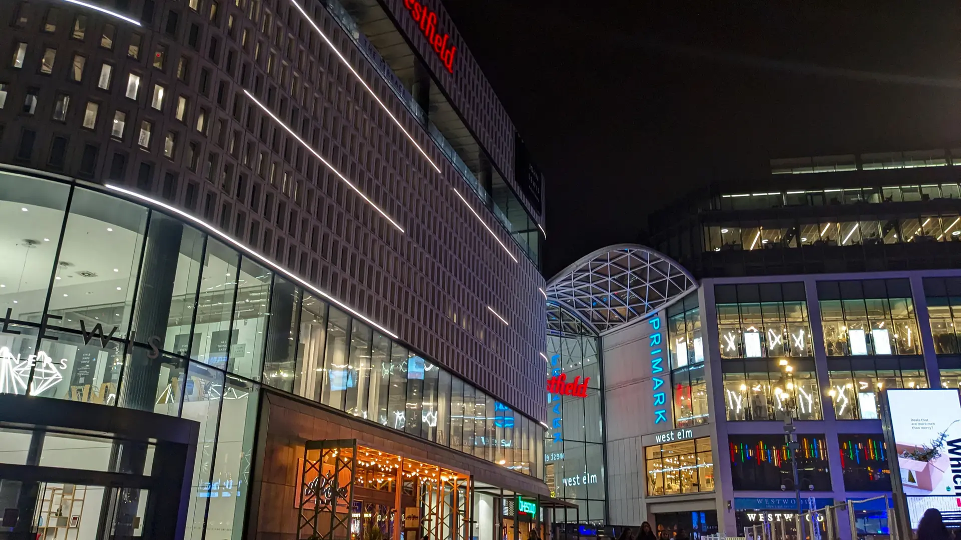 Westfield at night