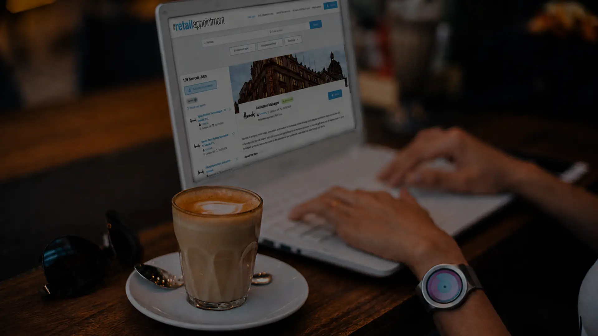 Jobseeker using laptop